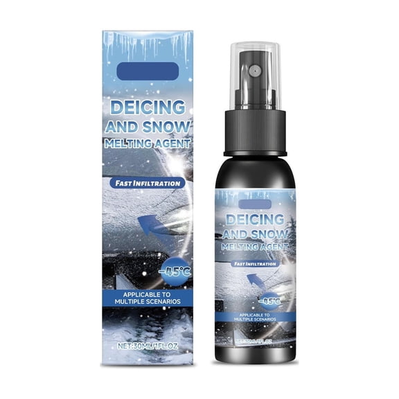 Uutvery Car Deicing Agent 50ml, Fast Melt Penetration Formula For Car Windows, Multi-Scene Application Deicer For Cold Weather, Quick Ice and Snow Removal Spray For Winter