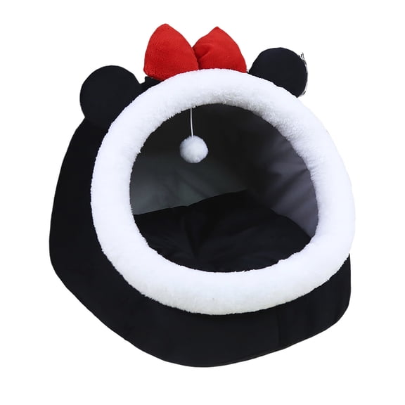 Uutvery Cat Beds for Indoor Penguin-Shaped Cat Cave Bed with Hanging Toy, Tent Hideaway Pod for Indoor Cats Enclosed Detachable Cat Basket Super Soft Calming Pet Bed for Kitten&Puppy
