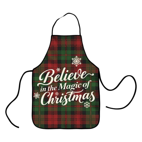 Uutvery Christmas Aprons for Women Men Red,Christmas Chef Cooking Apron,Winter Xmas Buffalo Plaid Waterproof Apron,Christmas Themed Kitchen Cooking BBQ Baking Christmas Home Decor Accessories