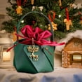 thumbnail image 1 of Uutvery Christmas Bag Leather Bucket,Christmas Velvet Apple Bags Gift Handbag,Christmas Eve Xmas Fruit Packaging Bags Candy Gift Tote Bags with Deer Charms,3.9x3.2 Inch, 1 of 6