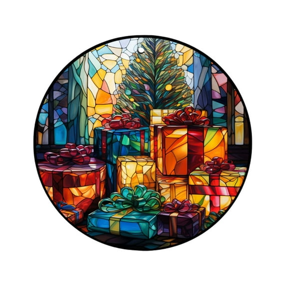 Uutvery Christmas Decor Kitchen Rugs Holiday Themed Round Area Rug Non Slip Washable Soft Carpet for Living Room Dining Room Entrance Floor Mats Festive Home Decoration 23.62 Inches