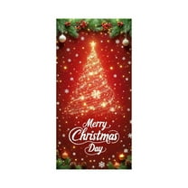Uutvery Christmas Door Cover 35x72 Inches, Santa Claus Pattern with Durable Fabric,Xmas Door Hanging Decor for Indoor and Outdoor Holiday Decorations