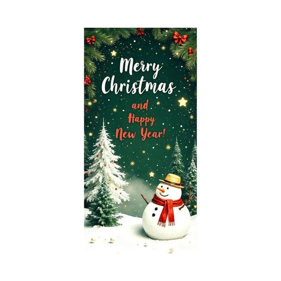 Uutvery Christmas Holiday Door Cover 35x72 Inches, Santa Claus Design with Quality Material,Xmas Door Hanging Decor for Seasonal Decorations and Celebrations