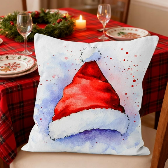 Uutvery Christmas Pillow Covers 17.7x17.7 Inches,Xmas Snowman Tree Pillow Cover,Winter Decorative Pillows Sofa Couch Bed Living Room,Merry Christmas Farmhouse Decoration,Xmas Indoor Decor