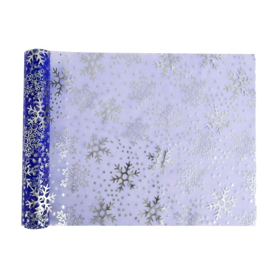 Uutvery Christmas Snowflake Table Runner,Sparkly Golden Metallic Foil Runners Decorations,Winter Table Runner, Fade Resistant for Party Event Festival Decoration - 108.26 X 11.02 Inches