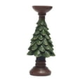 thumbnail image 1 of Uutvery Christmas Tree Candle Holder,Hand Crafted Resin Pillar Candle Holders Pine Tree Candlestick,Vintage Taper Tea Light Christmas Home Decorative for Home Mantel Fireplace,Gold/Green, 1 of 6