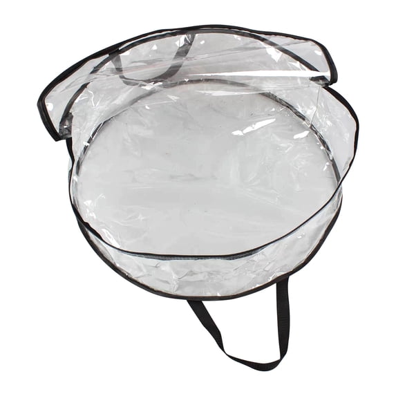 Uutvery Clear Wreath Storage Bag,35.8" Christmas Wreath Storage Container, Christmas Wreath Storage Container with Dual Zippered and Reinforced Handle,Water Proof Transparent PVC Dustproof Bag