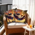 thumbnail image 1 of Uutvery Cute Animal Print Pillow Cover， Linen Fabric Sofa Cushion with Zipper， 45x45cm Washable Decorative Throw Pillow， for Living Room Bedroom Decor, 1 of 6