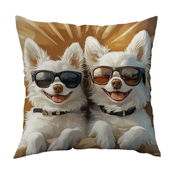 Uutvery Cute Animals Print Pillow Set of 2, 18x18 Inch Playful Deer and Fox Designs on Soft Flock, Charming Decorative Cover for Bedroom Living Room Sofa, Indoor and Outdoor Use