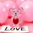 thumbnail image 1 of Uutvery Cute Mini Heart Bear Figurine, Transparent Resin Ornament for Valentine's Day Office Desk Decor, Romantic Collectible Decoration, 1 of 6