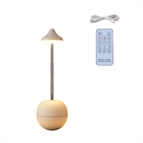 Uutvery Decorative Bedside Lamp with Adjustable Height, Remote Control LED Night Light for Dorm and Table, Warm Ambient Lighting for Cozy Atmosphere