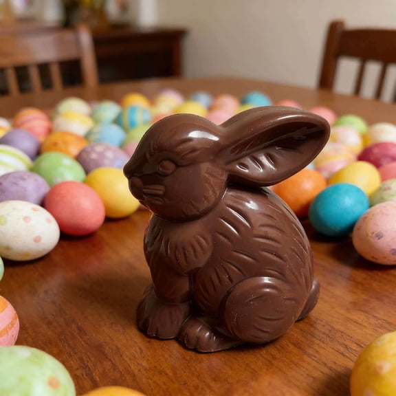 Uutvery Easter Bunny Figurine, Realistic Rabbit Statue for Table Centerpiece, Coffee Plastic Bunny for Spring Mantel Decor, Modern Easter Home Decoration Figurine, 2.7x2.3x2.3 Inches