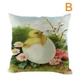 thumbnail image 1 of Uutvery Easter Linen Pillow Cover, Multi Color Cushion Case for Sofa Bed, Holiday Home Decoration, 18x18 Inches, Spring Decor, 1 of 2