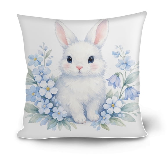 Uutvery Easter Pillow Cover 18x18 Inches, Polyester Decorative Cushion Case with Drawing Space, Soft Holiday Throw for Sofa Bed, Gift for Women Men Family