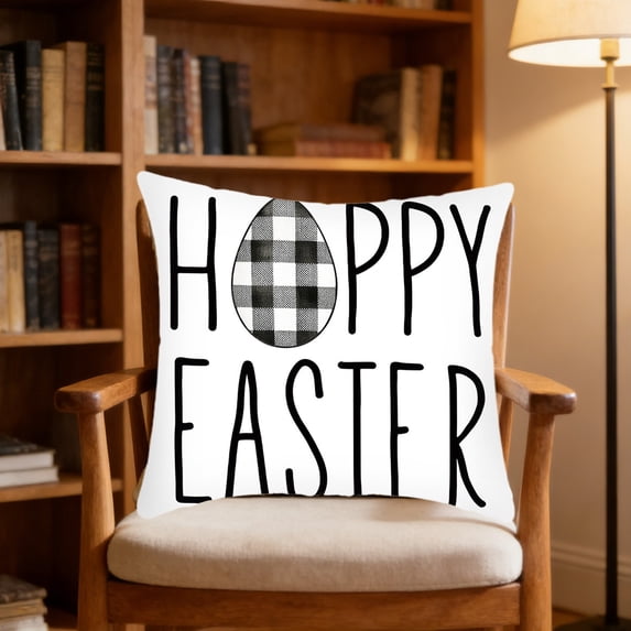 Uutvery Easter Pillowcase with Hidden Zipper, Nylon Spandex Holiday Pillow Cover Bedroom, Soft Festive Home Decor Living Room, Great Gift