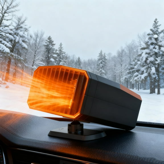 Uutvery Electrocar Heater, Car Winter Window Heater for Defogging and Defrosting, Automatic Temperature Control Heater, 360 Rotatable Heater for Electrocar Use, 6.1x3.94x2.68 inches