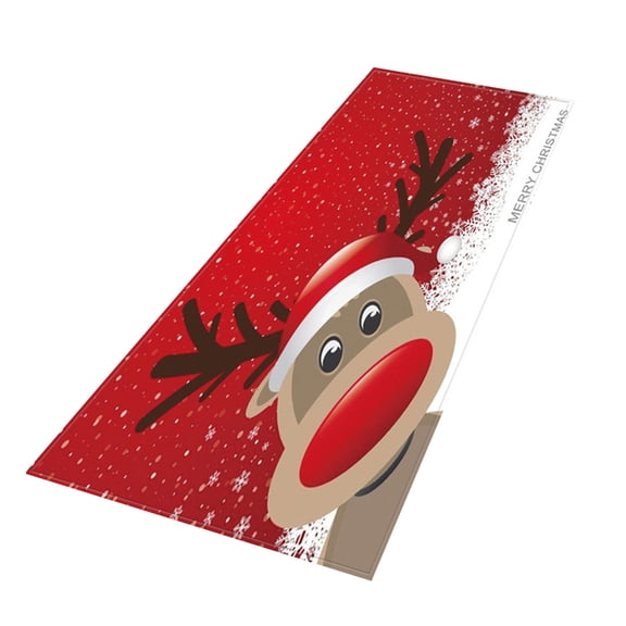 Uutvery Extended Christmas Welcome Doormat Indoor Polyester Runner Rug Holiday Home Decor Non Slip Front Entry Seasonal Accent 15.7x47.2 Inches Festive Floor Protection Durable Length