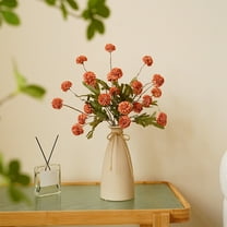 Uutvery Fake Fall Flowers for Vase,Artificial Mums with Long Stems,Faux Silk Chrysanthemum,Artificial Pom pom Mums Floral Bouquets for DIY Wedding Centerpieces Floral Arrangements