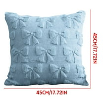 Uutvery Festive Bow Christmas Pillow Cover, Soft Plush Faux Fur Decorative Throw Pillowcase, Single Piece for Sofa Couch Bed Living Room, Coquette Style Holiday Decor