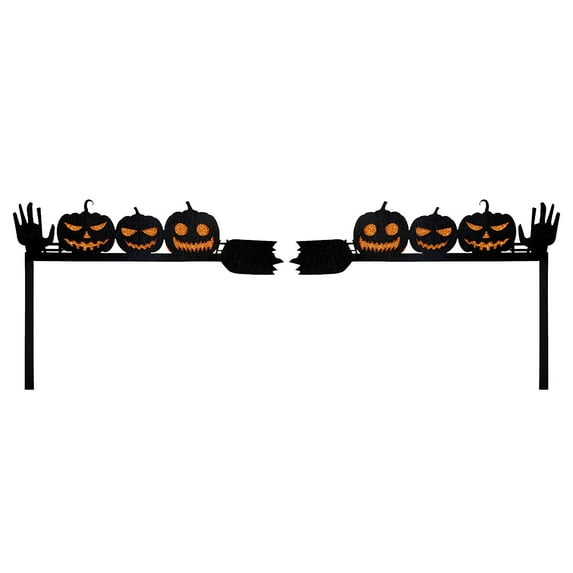 Uutvery Halloween Door Corner Sign Decor,Felt Door Corner Wall Stickers Ornaments,Pumpkin Bats Spider Net Skull Door Topper Corner Decorations,Halloween Home Door Window Party Decoration