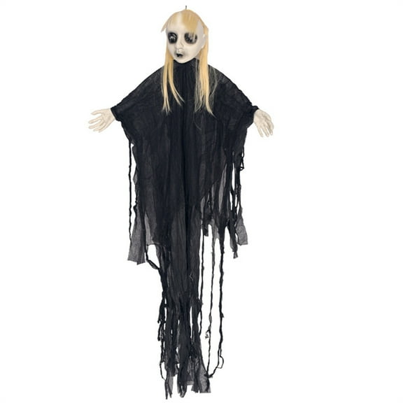 Uutvery Halloween Female Ghost Decoration with Induction Light Sound 15.7 Inches Hanging Tricky Toy for Creating Creepy and Scary Festival Effects