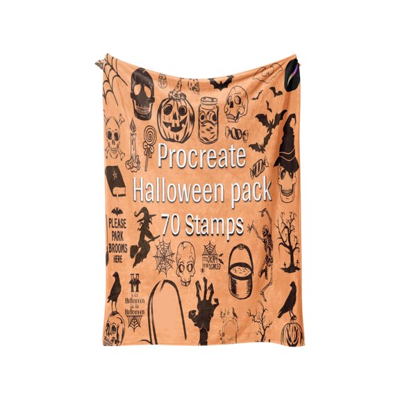 Uutvery Halloween Flannel Blanket, Spooky Pumpkin Ghost Digital Print Sofa Throw, All-Season Cozy Blanket for Fall Decor and Home Use, 59.06x39.37 Inches