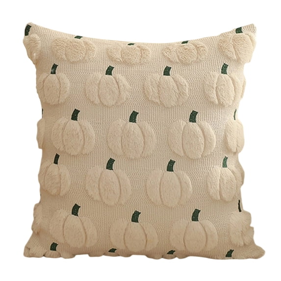 Uutvery Halloween Pillow Cover, 18x18 Inch PV Velvet Cushion Cover with Pumpkin Festival Decoration, for Living Room Sofa Bedroom, Spooky Seasonal Decor