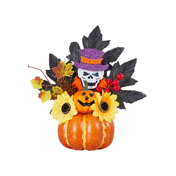 Uutvery Halloween Pumpkin , Artificial Pumpkin Ornament , Autumn Harvest Halloween Decor, Faux Fall Pumpkin Decorations for Home Thanksgiving, Sunflower Pumpkin Ornament
