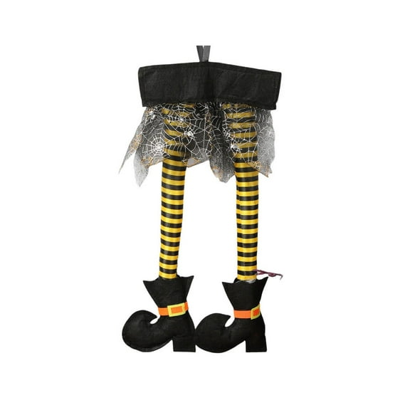 Uutvery Halloween Witch Legs Ornament Plush Witch Legs with Shoes for Halloween Wreath Crafts Wicked Witch's Leg Props Novelty Hanging Car Trunk Yard Decor Halloween Party Home Decor Supplies