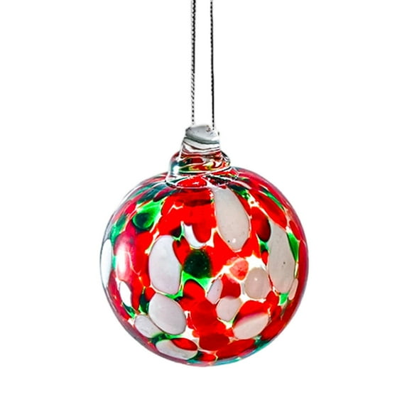Uutvery Hand Blown Glass Christmas Ball Ornament 2.4 Inch Transparent Shatterproof with Hanging Loop Elegant Shiny Finish for Xmas Tree Home Window Outdoor Garden Patio Festival Decoration