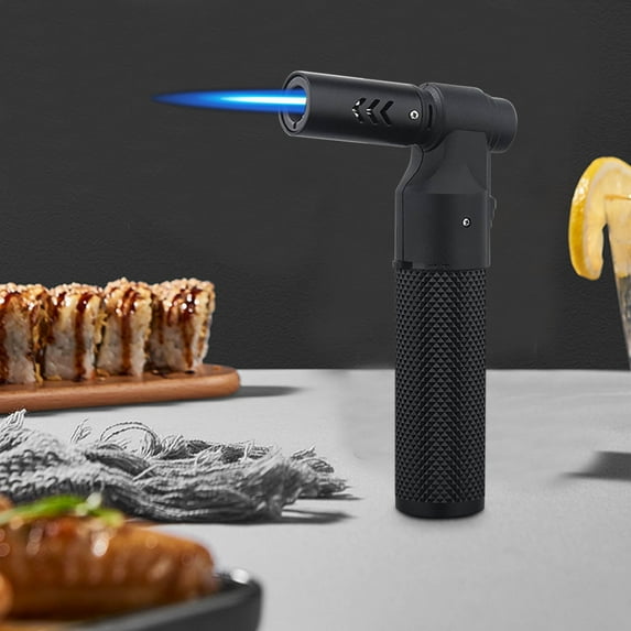Uutvery High Pressure Butane Torch Lighter Gift Set with 1300°C Output for Barbecue Cooking Features Adjustable Flame and Windproof Design in Elegant Packaging Box