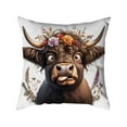 thumbnail image 1 of Uutvery Highland Cow Printed Pillow Cover, 18x18 Inch Adorable Cattle Design on Soft Plush, Farmhouse Style Decorative Accent for Bedroom Living Room, Cozy and Charming Decor, 1 of 6
