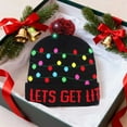 thumbnail image 1 of Uutvery LED Christmas Hat,Santa Claus Hairball Hat,Christmas Winter Cuffed Beanie Hat,Christmas Knitted Beanie Hat, Cute Cartoon Design Xmas Knit Cap,Unisex Warm Knitted Xmas Knitted Hats, 1 of 6
