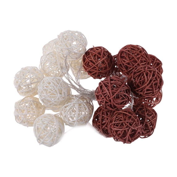 Uutvery LED Rattan Ball String Lights with 20 Lights, USB Powered Decorative Lights for Christmas Bedroom Wedding, 9.84ft Length Multicolor Options, Valentine Holiday Ambiance