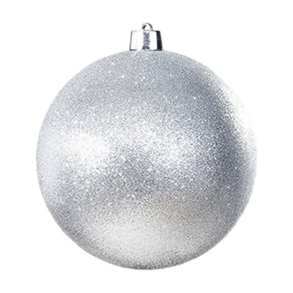 Uutvery Large 15cm Glitter Christmas Ball Ornaments 6 Inch Shatterproof Plastic Spherical Decorations for Indoor Outdoor Xmas Holiday Party Wedding Event Decor