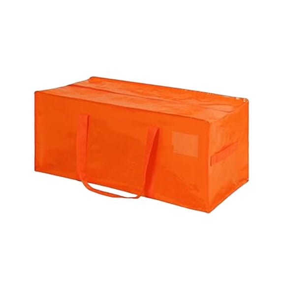 Uutvery Large Capacity 23 Gallon Reinforced Handheld Storage Bag Water Repellent Plastic Moving Luggage Bag Christmas Tree Storage Organizer Orange