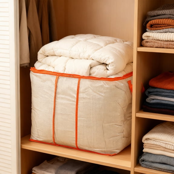 Uutvery Large Capacity Clothes Storage Bags, 2-Pack Under Bed Storage Organizer with Transparent Cover, Foldable Fabric Box for Clothing Quilt Seasonal Items, Home Organization