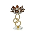 thumbnail image 1 of Uutvery Lotus Flower Crystal Glass Candlestick, Silver Gold Candle Holder, Christmas Home Decor, Wedding and Dining Table Centerpiece, 1 of 6