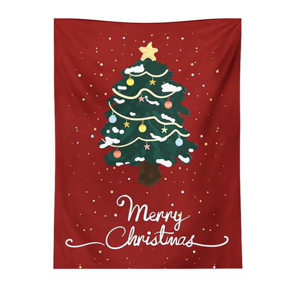 Uutvery Miniature Christmas Tree Backdrop Hanging Cloth Decorations Holiday Party Supplies Wall Banner Gift (D)