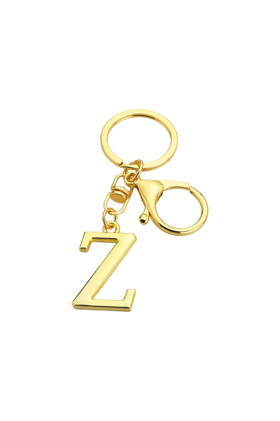 Personalized Metal Alphabet Keychain, Gold Letters A to Z First Letter Pendant for Keys, Bag, Wallet, Christmas Gift, Custom Initial Accessory