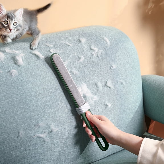 Uutvery Pet Hair Remover for Clothes Furniture, Lint Brush with Long Handle Built-In Scraper, Grooming Tool for Sofa Carpet, Blue Pink White Green