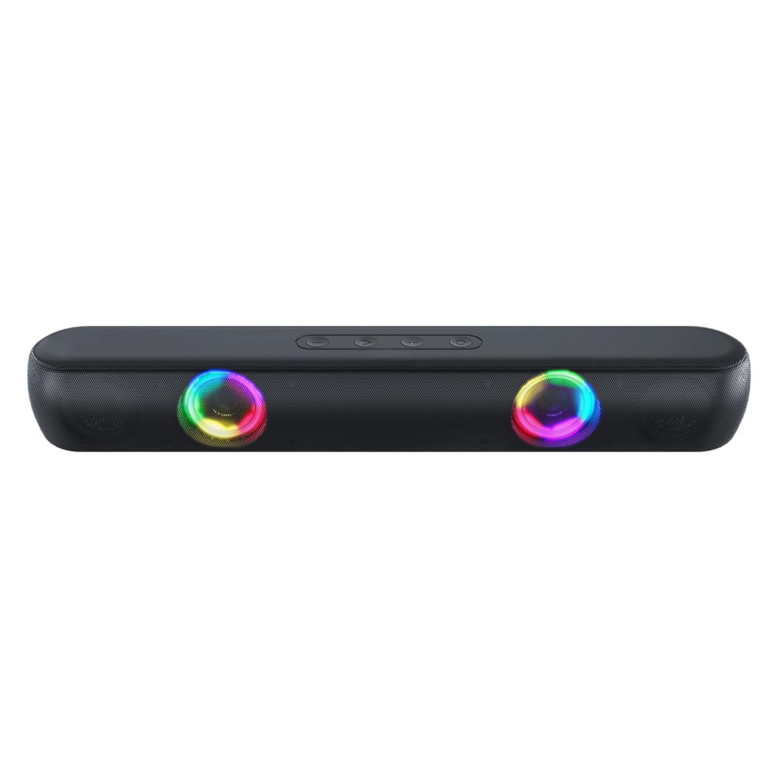 Uutvery RGB Bluetooth Speaker, Long Strip B320 Speaker with 7 Lighting Modes, Type-C Port, Stereo Sound for Gaming and Home Use, Space-Saving Compact Design