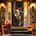 thumbnail image 1 of Uutvery Santa Claus Reindeer Door Decor, Christmas Front Door Hanging Cover, Holiday Party Banner for Xmas, Seasonal Display for Indoor Outdoor, 72.83x35.43 inches, 1 of 6