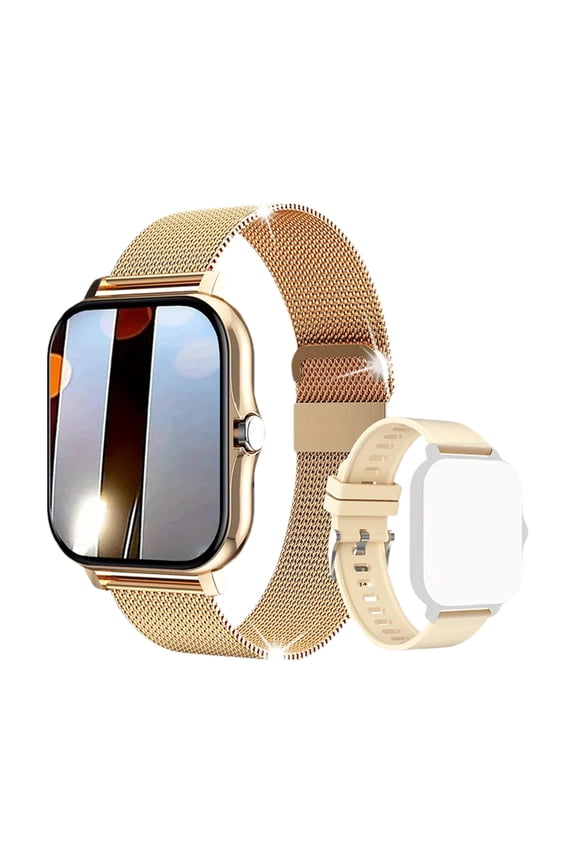 Smartwatch 1.44 Inch Full Touch Display Full Screen Control Bluetooth Calling (Answer/Make Call) Intelligent Reminder Waterproof Fitness Tracker Dual Straps Smart Watch for Men Women