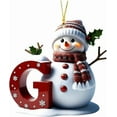 thumbnail image 1 of Uutvery Snowman Christmas Ornaments 2025, 2D Flat Acrylic Letter Decorations, Personalized Tree Decor, Fade Resistant Indoor Outdoor Decor, Festive Holiday Gift, 3.94 Inch, 1 of 2