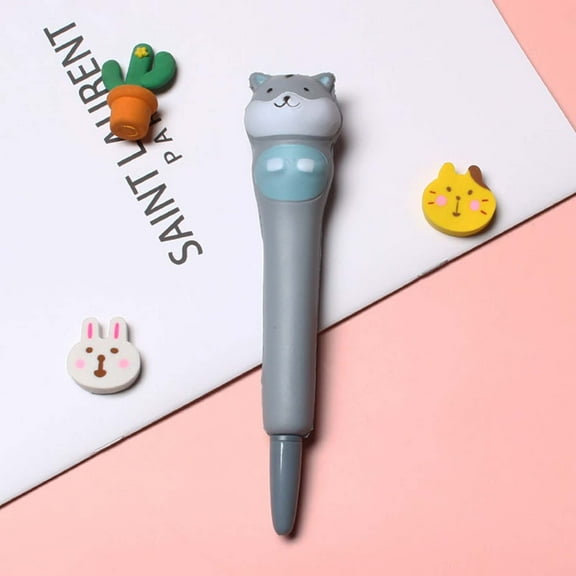 Uutvery Soft Slow Rising Decompression Pen, Exchangeable Elastic Squeeze Pen, Novelty Fidget Stationery, Stress Relief Tool, 7.08 Inches