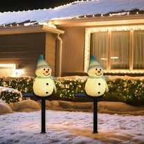 Uutvery Solar Christmas Snowman Ground Light, Resin Garden Patio Decor with Auto Dusk to Dawn, Waterproof, for Outdoor Ambiance