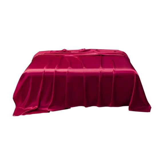 Uutvery Solid Color Satin Flat Sheet, Queen Size 66x88 Inch Bed Sheet, Silk Like Feel Easy Care Sheet, Wrinkle Fade Resistant Luxury Bedding