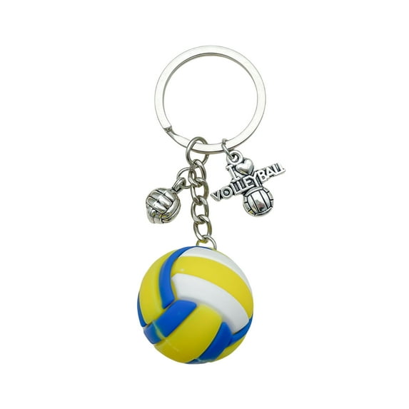 Uutvery Sports Ball Keychain, PVC Soccer Basketball Volleyball Pendant for Crossbody Bag, Sports Event Gifts, Fan Appreciation Decoration