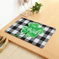 thumbnail image 1 of Uutvery St. Patrick's Day Bath Mat, Green Shamrock Design, Non-Slip Floor Decor, Soft Fabric Material, 24x16 Inches, for Holiday Bathroom Kitchen Home Floor Decoration Safety Acces, 1 of 6